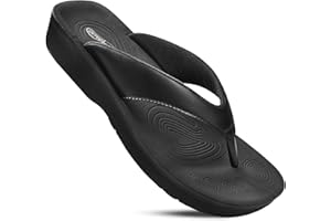 AEROTHOTIC Arch Support Flip Flops for women Stylish Cushioned Padded Straps with Soft Toe Post Slip on Footwear Dressy Travel Recovery Outdoor Comfortable Walking Women Sandals