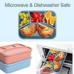 AROCFTIE Silicone Bento Box, 4 Compartment