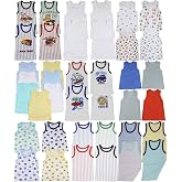 ToBeInStyle Boys' Pack of 4 100% Cotton Tank Tops Unisex Everyday Undershirts