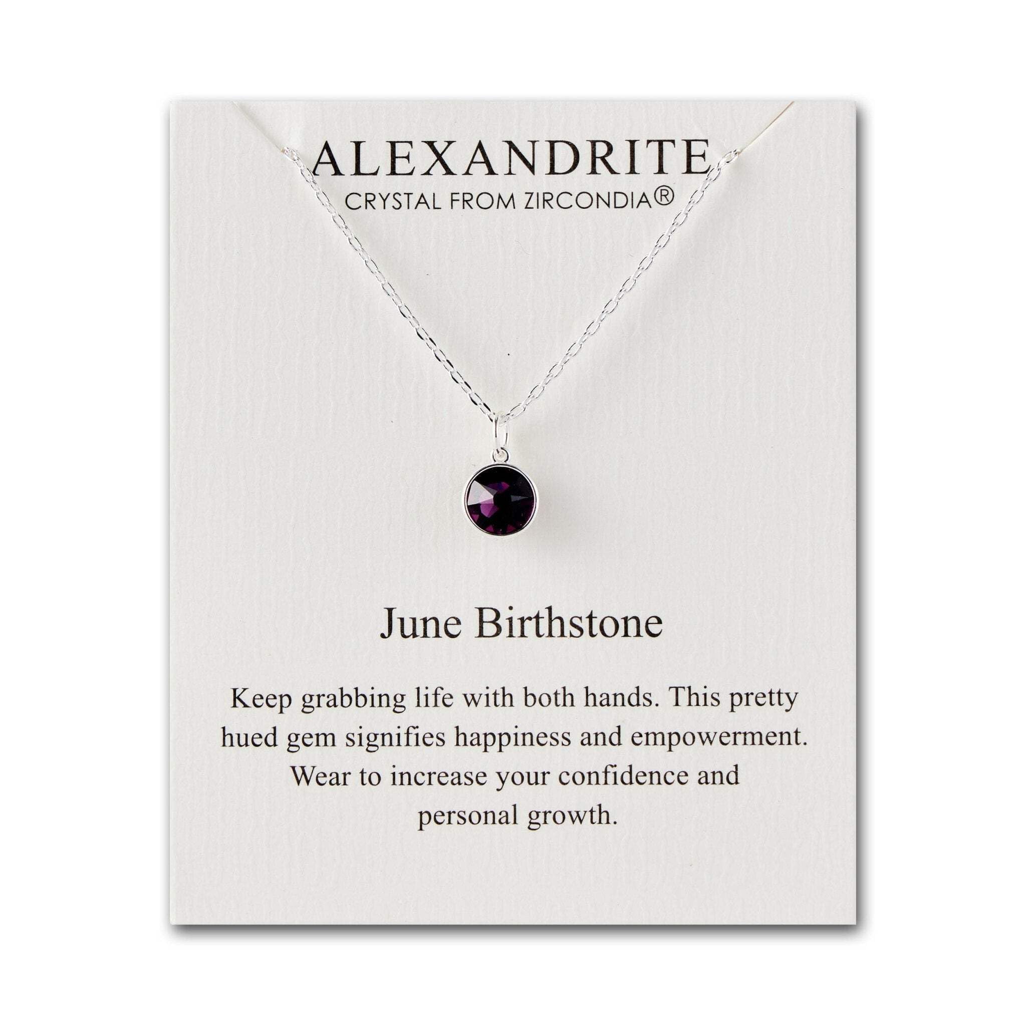 Philip Jones June (Alexandrite) Birthstone Necklace Created with Zircondia® Crystals