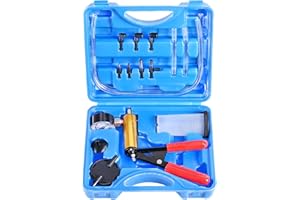 YSTOOL Brake and Clutch Fluid Hand Pump Vacuum Bleeder Tool Kit Brake Oil Change Power Steering Fluid Bleeding Set with Hand Pump Jar Adapters for Auto Car Truck Motorcycle Use