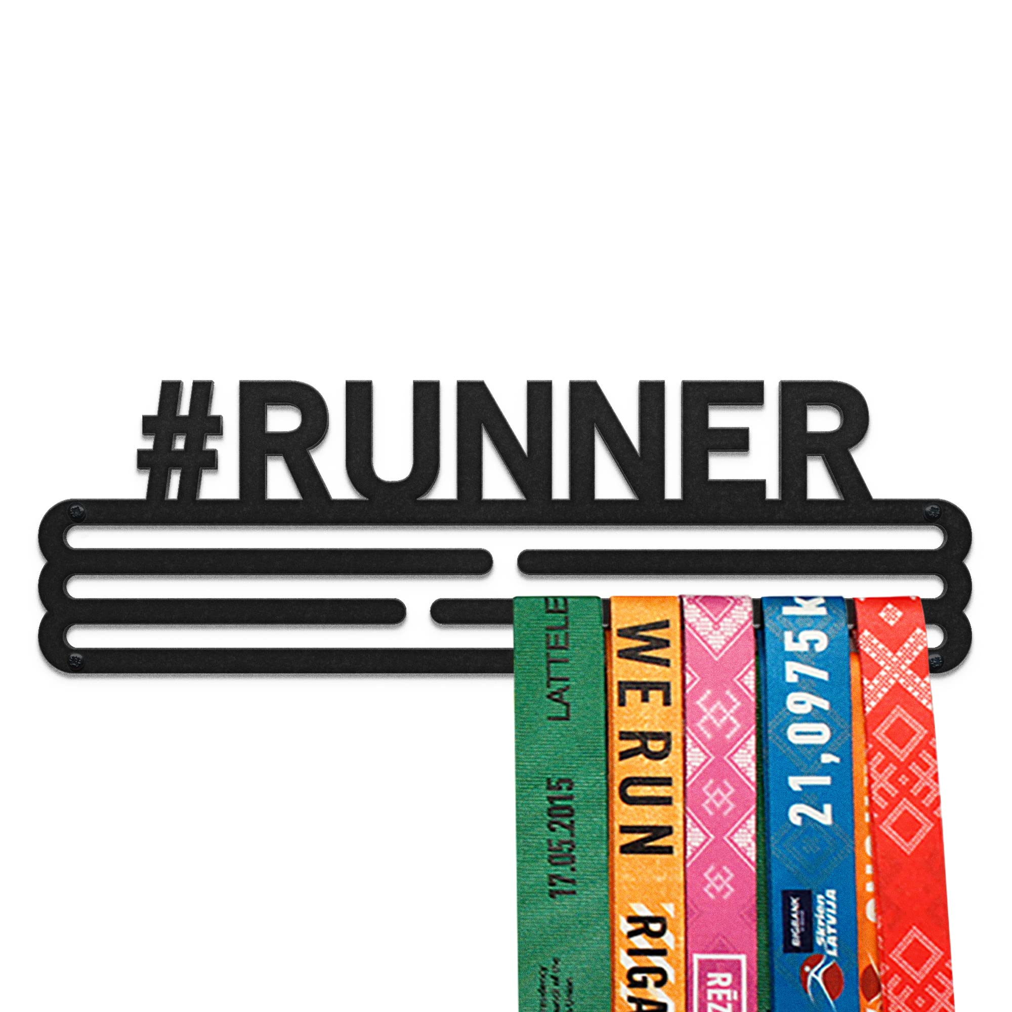 United Medals #RUNNER Sport Medal Hanger Display | Matte Black Steel Medal holder | Awards display rack for up to 30 medals