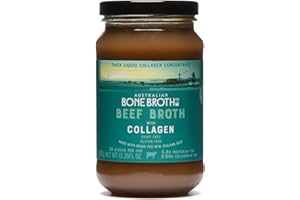 Beef Broth with Collagen Concentrate - Instant bone broth beverage. Gluten Free, Preservative Free No spices or herbs. Halal 