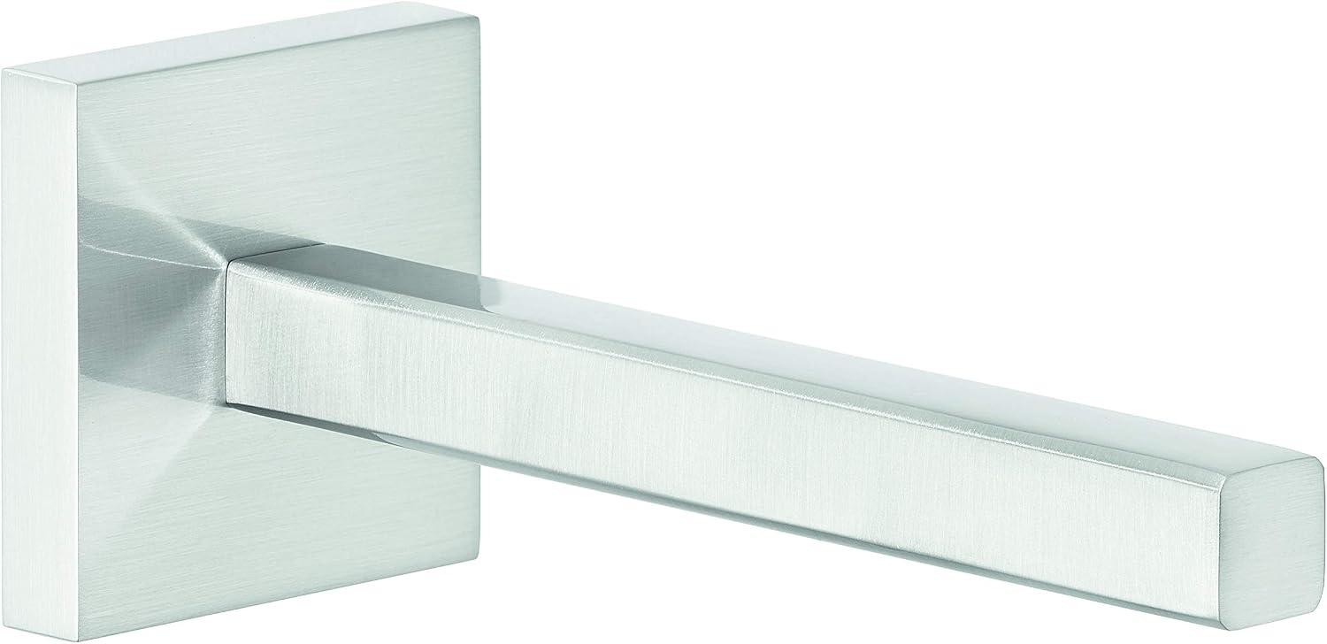 tesa DELUXXE Spare Toilet Roll Holder, Self-Adhesive, Stainless-Steel Spare Toilet Paper Holder, Waterproof