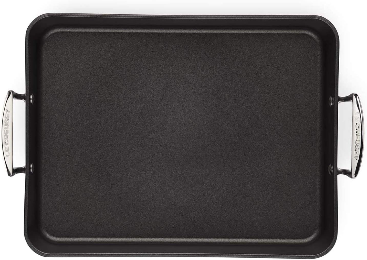 LE CREUSET Toughened Non-Stick Rectangular Roaster, 34 x 27cm, Black, 967005350, 35 cm - Image 5