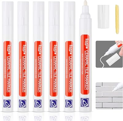 DONQL 6-Pack Tile Pens White Grout Pen with Replacement Tips 14 cm