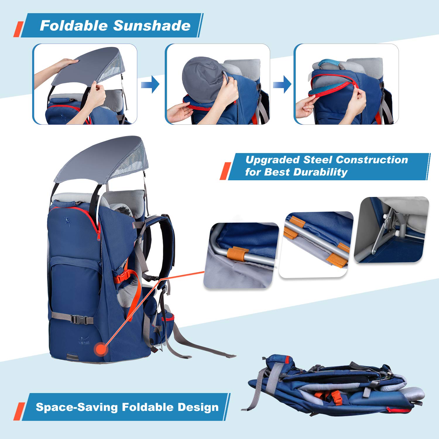 baby hiking backpack with canopy