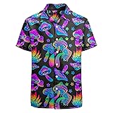 HUGLAZY Magic Mushrooms Hawaiian Shirt for Men