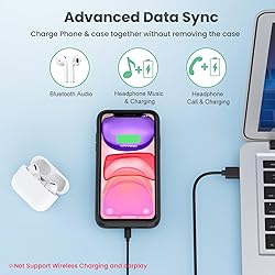 QTshine Battery Case for iPhone 11/XR, 2024