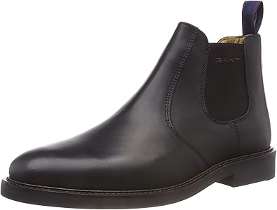 mens black leather ankle boots uk