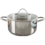 6 Quart Stock Pot-Stainless Steel Pot with Lid-Compatible with Electric, Gas, Induction or Gas Cooktops-Cookware by Classic C