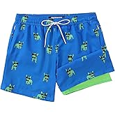 CoozySphere Boys Swim Trunks with Compression Liner 5T-16 Swimming Shorts Quick Dry Bathing Suit