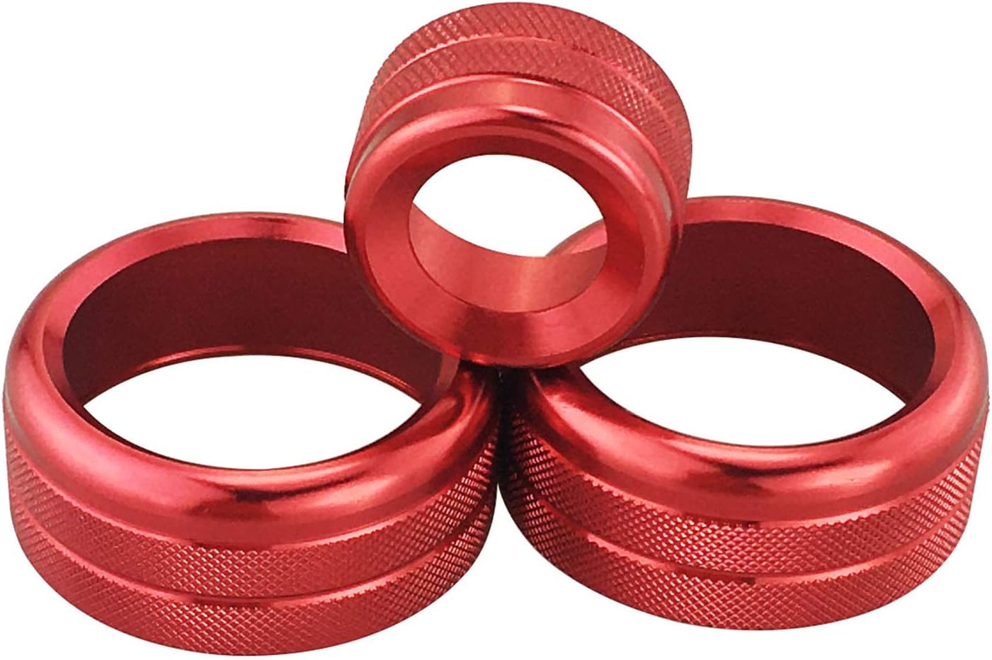 Car Air Conditioning Button Decorative Cover Radio Volume Control Knob Ring Red Aluminum Alloy Climate Control Cover Rings for BMW 1 2 3 3GT 4 Series