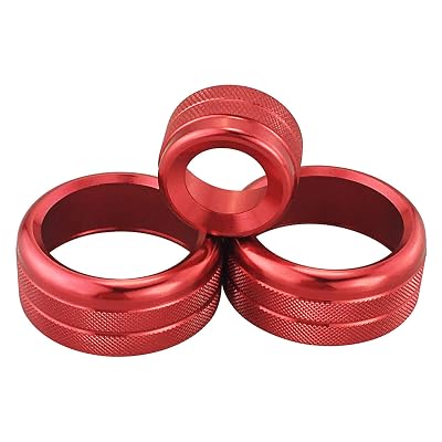 thumbnail image 2 of IJDMTOY Red AC Climate Control & Radio Knob Ring Covers For BMW 1 2 3 3GT 4 Series (3pcs) 2 of 6