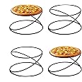 Amazon.com: HPC DECOR Set of 4 Black Metal Wire Pizza Pan Riser Stands ...