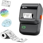 Ponek Label Makers, Portable Bluetooth Thermal Label Printer, Glossy Black | App with 6K+ Templates, Wide Waterproof Stickers, 2 Inch Sticker Printer, Easy to Use for Business, Home, School, Office