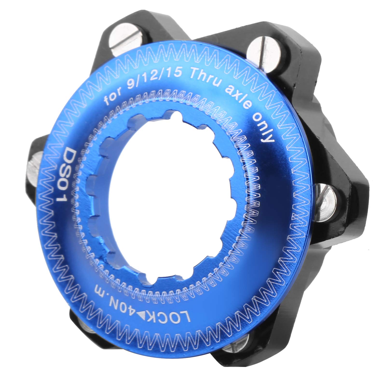Bicycle Centerlock Adaptor 6-Hole Aluminum Disc Brake Rotor Adapter Conversion Seat for Mountain Bike(Black + Blue)