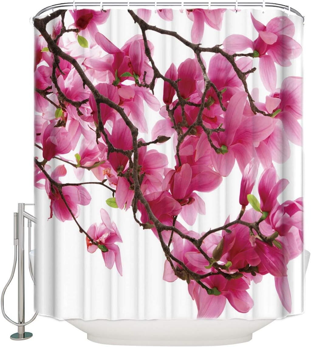 Leotear Japaness Cherry Blossoms Waterproof Shower Curtain