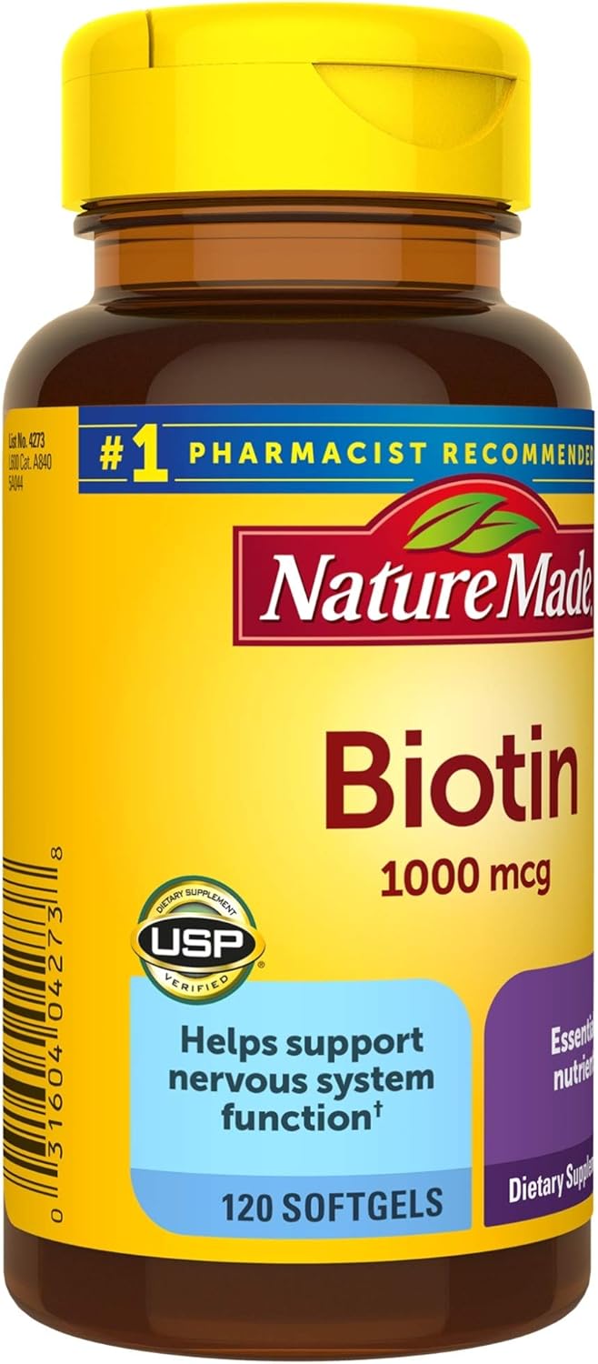 Nature Made Biotin 1000 mcg Softgels, 120 Count (Packaging May Vary
