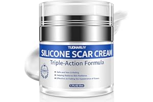 TUOHARLIY Scar Cream, Silicone Scar Gel, Advanced Scar Removal Cream for Surgical Scars, Stretch Marks, Keloid Bump Removal, Injuries, Burns and Acne, Old and New Scars, Gentle on Sensitive Skin, 1.7 oz(50ml)