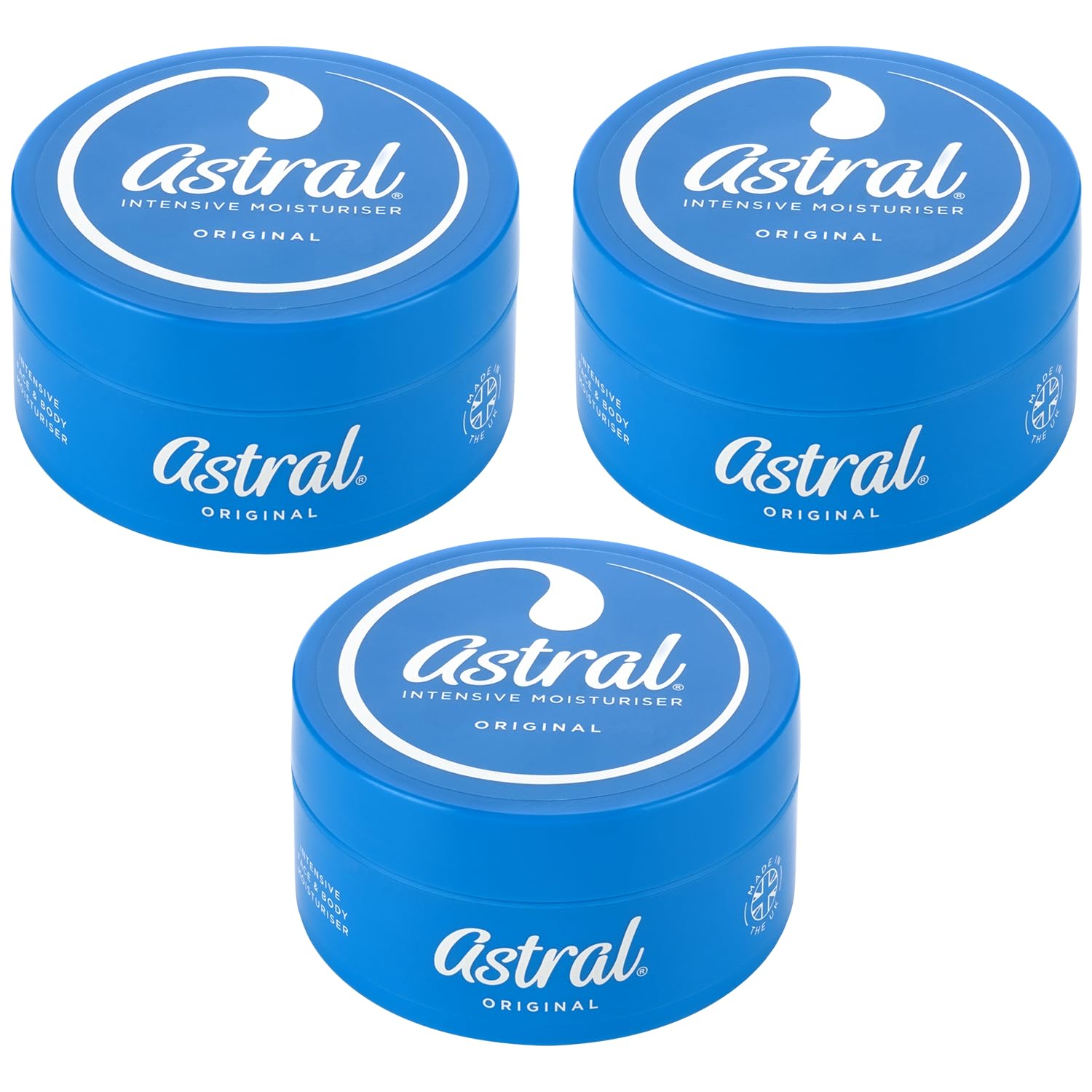 THREE PACKS of Astral Cream x 200ml