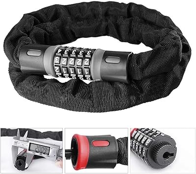 Amazon サイクリングチェーンロック 錆びにくい自転車ロック5桁パスワードリセット可能盗難防止高セキュリティ自転車チェーンロック 自転車オートバイゲートフェンス用 5 7 900mm Sgsg ケーブルロック