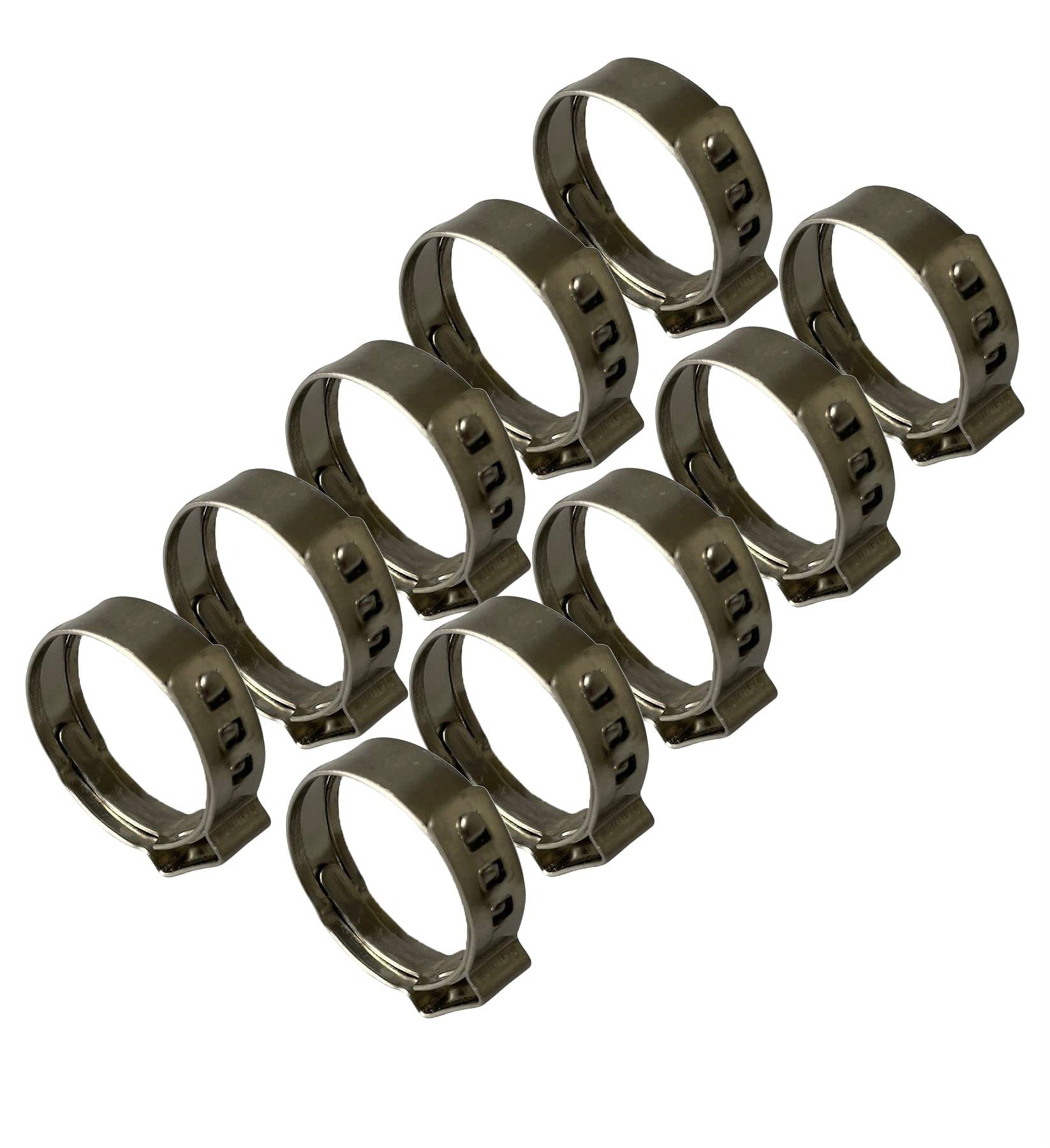 Boltza 7.0-8.7mm O-Clips, 304 Stainless Steel Single Ear Hose Clamps x10