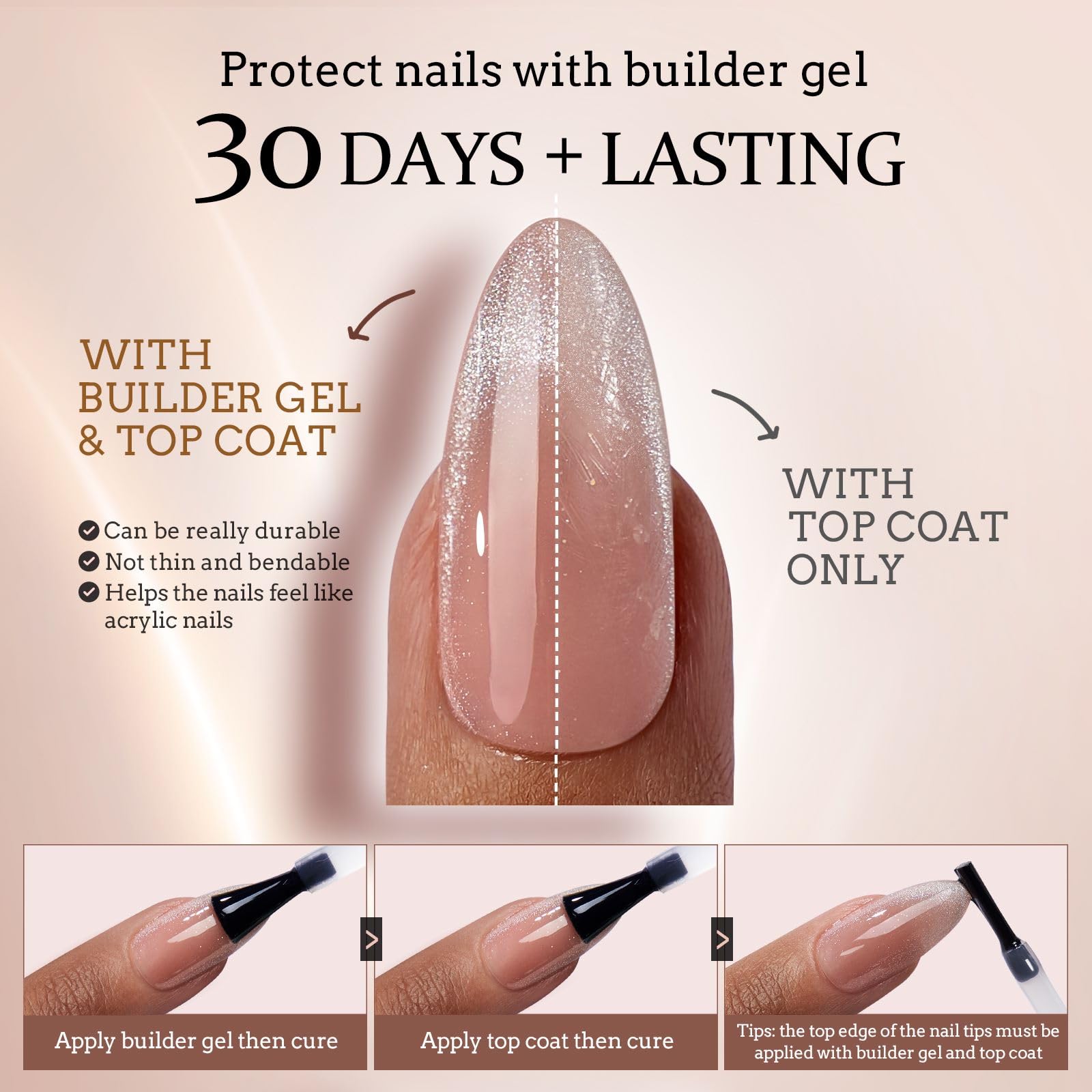 BTArtboxnails XCOATTIPS Press on Nails - Cat Eye Christmas Press on Nails, French Tip Nails, Short Coffin Soak Off Acrylic Nail Tips Extensions, Soft Gel Fake Nail - Image 4