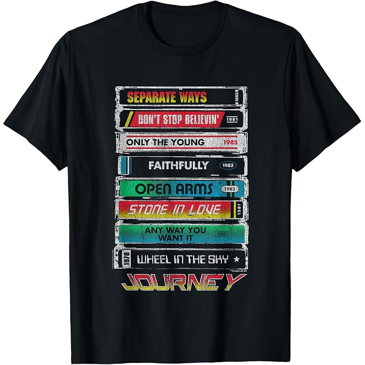 Débardeur Journey – Logo Scarabée Vintage « Don’t Stop Believin’ », Coupe Classique Manches Courtes - 3
