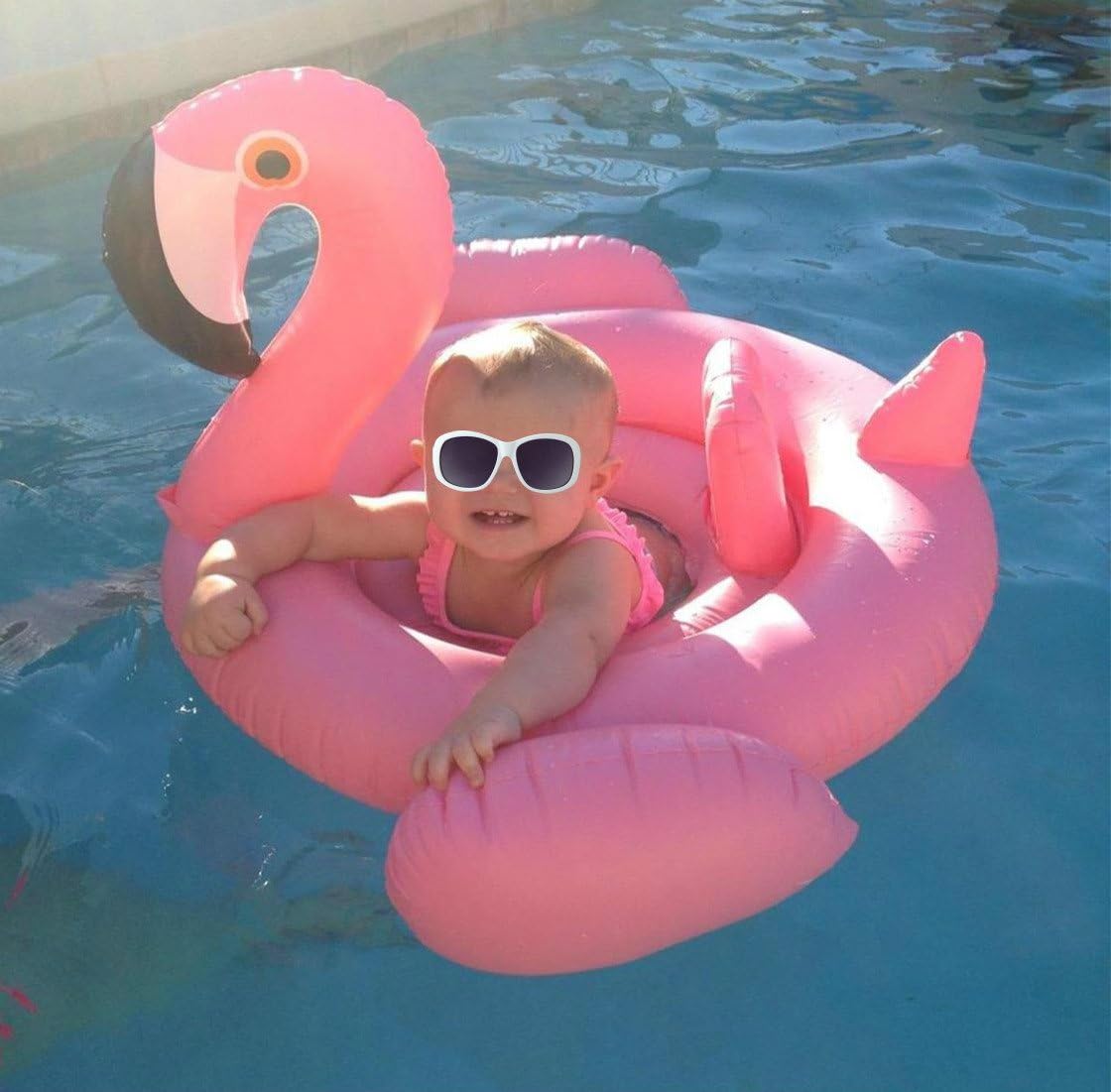 IDEAS Baby Flamingo Inflatable Pool Float - Baby Infant Swimming Toy - Good for Learn Swimming