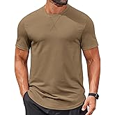 COOFANDY Mens T Shirts Casual Short Sleeve Cotton Tee Shirts Hipster Hip Hop Longline T-Shirt Basic Summer Tops