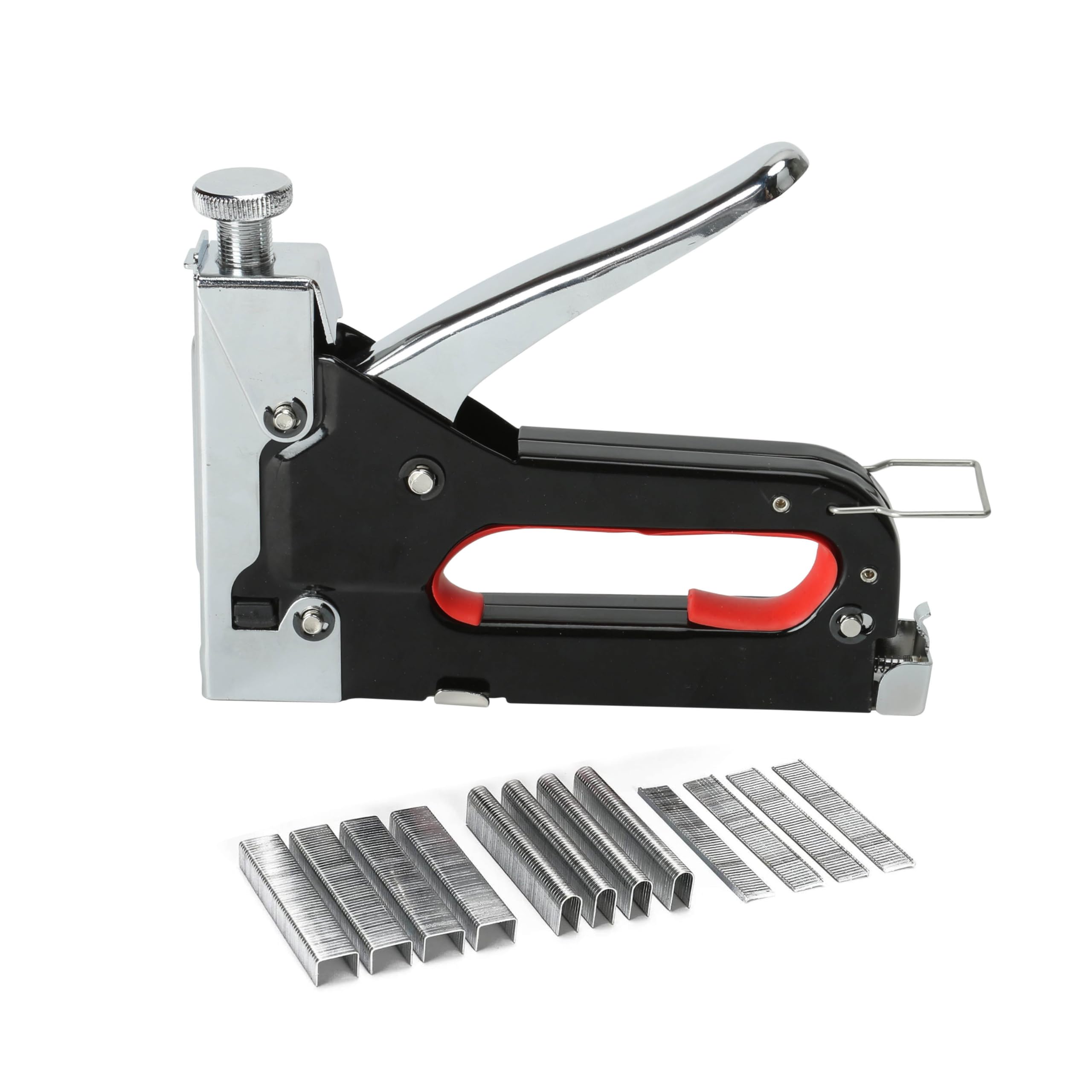 Multi-Use Staple Gun with 1500 Staples, 500xT, 500xU and 500xD Shape Staples, Ideal for Hobby, Work and DIY