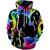 Linnhoy Unisex 3D Printed Hooded Sweatshirt Casual Pullover Hoodie with Big Pockets