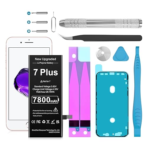 Battery for iPhone Plus, Upgraded 7800mAh Ultra High Capacity Li-Polymer  Battery Replacement for iPhone Plus Model A1784,A1785,A1661 with Repair 