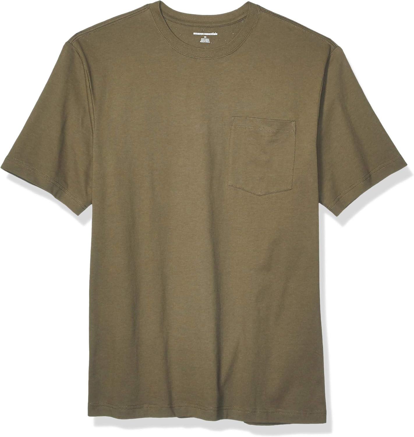  Essentials Men's Short-Sleeve Heavyweight Workwear Pocket T-Shirt: Clothing