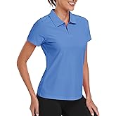 MoFiz Women's Golf Polo Shirt Short Sleeve UPF 50+ Collared 1/4 Zip Tennis Tops Quick-Dry Lightweight Cooling Athletic Shirt
