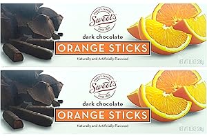 Sweet Candy Company Dark Chocolate Orange Sticks - Gourmet Chocolate Covered Sticks, Chocolate Fruit Flavored Sticks, Gift Idea for Holidays, Gluten Free, Kosher - 10.5 oz Box (Pack of 2)