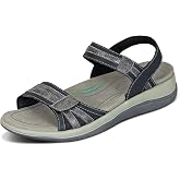 Orthofeet Paloma Orthopedic Women's Sandals | Adjustable Open-Toe Leather Sandal with Arch Support, Comfortable Ergonomic Cushioning, Wide Toe Box for Beach, Casual Outing