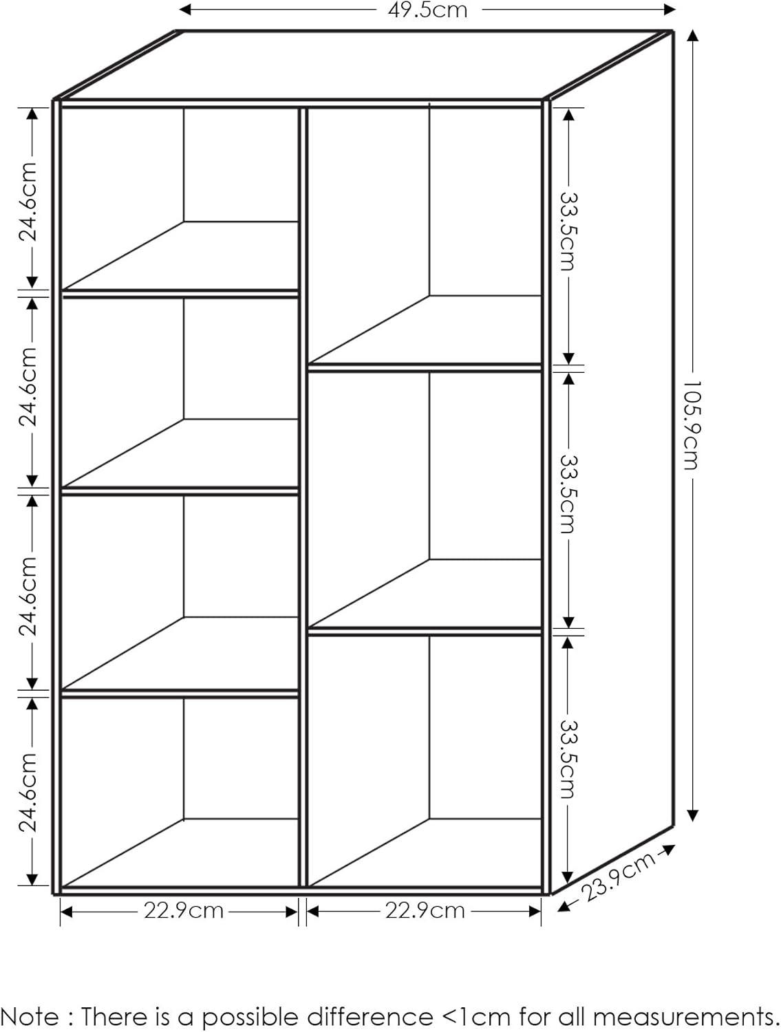 Furinno 7-Cube Reversible Open Shelf, White: Furniture & Decor