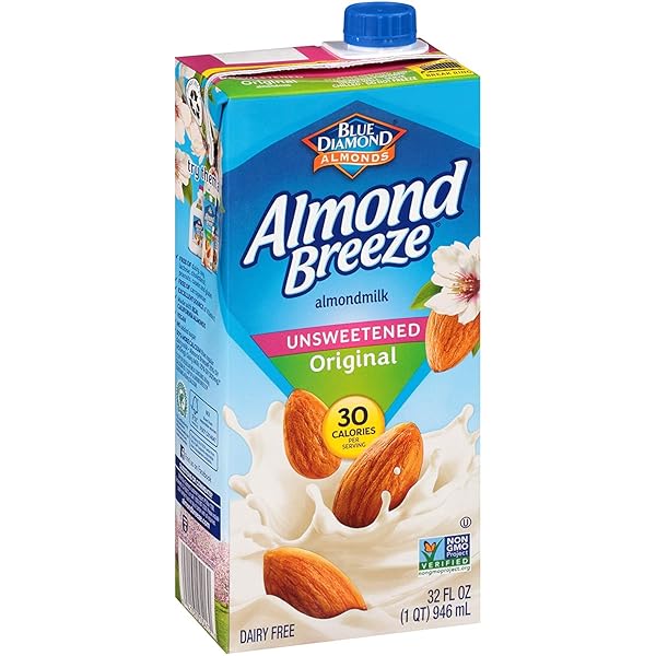 ALMOND BREEZE DAIRY FREE ALMONDMILK UNSWEETENED ORIGINAL 32 OZ BOXES, 6 COUNT