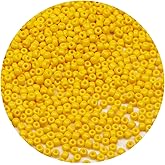 Bala&Fillic Yellow Color 4mm Seed Beads About 1200pcs/100Grams in Bag, 6/0 Glass Craft Beads for Making Bracelet and Necklace (Yellow)