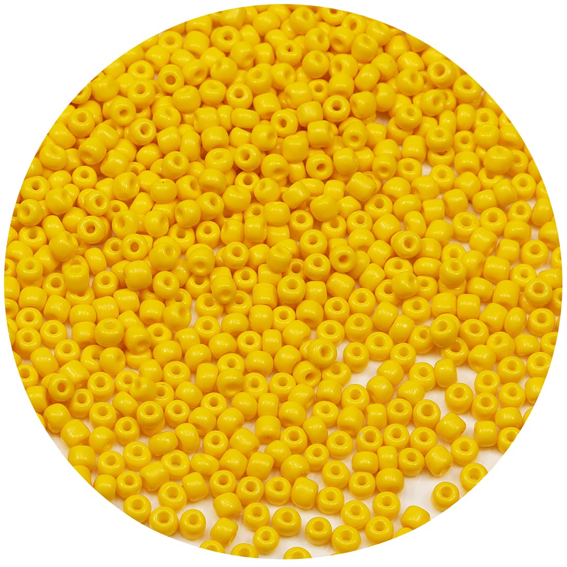 Bala&Fillic Yellow Color 4mm Seed Beads About 1200pcs/100Grams in Bag, 6/0 Glass Craft Beads for Making Bracelet and Necklace (Yellow)