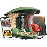 Birdfy 2 Smart Bird Feeder with Camera, AI Identifies Bird Species, Dual-Lens 2K Camera for Live Streaming & Close-Up Photos, Solar-Powered Backyard Birdwatching Gift