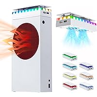 Mcbazel Cooling Fan with RGB Light for Xbox Series S Only Top LED Cooling System, 3 Level Adjustable Speed, 7 Lighting Modes,