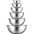 Stainless Steel Mixing Bowls (Set of 6) Stainless Steel Mixing Bowl Set - Easy To Clean, Nesting Bowls for Space Saving Stora