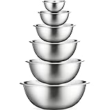 Stainless Steel Mixing Bowls (Set of 6) Stainless Steel Mixing Bowl Set - Easy To Clean, Nesting Bowls for Space Saving Stora
