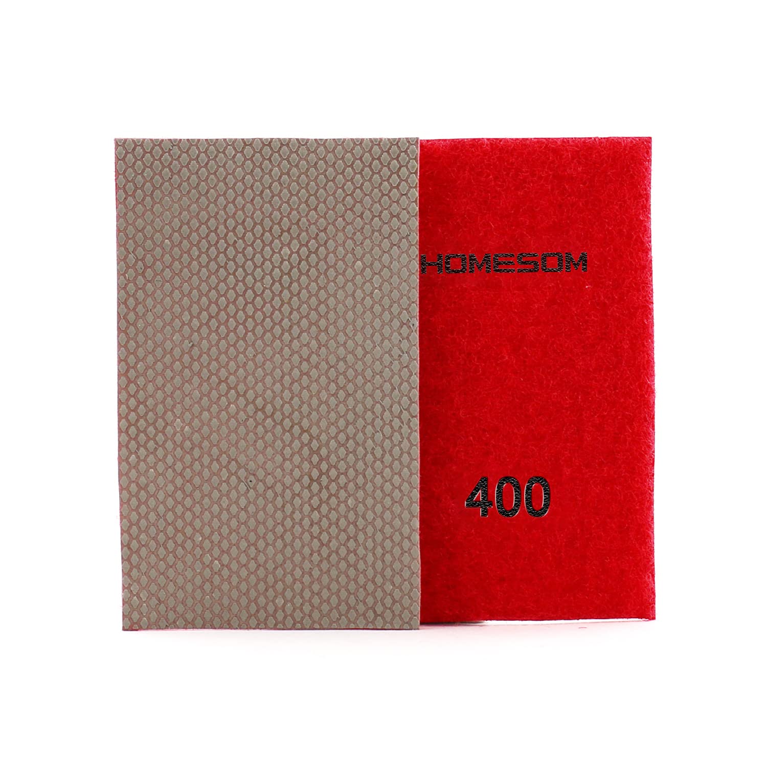 HOMESOM 2pcs Diamond Sandpaper Polishing Abrasive Paper,Hook Loop Back Electroplated Hand Polishing Sheet For Concrete Granite Glass(400 Grit)
