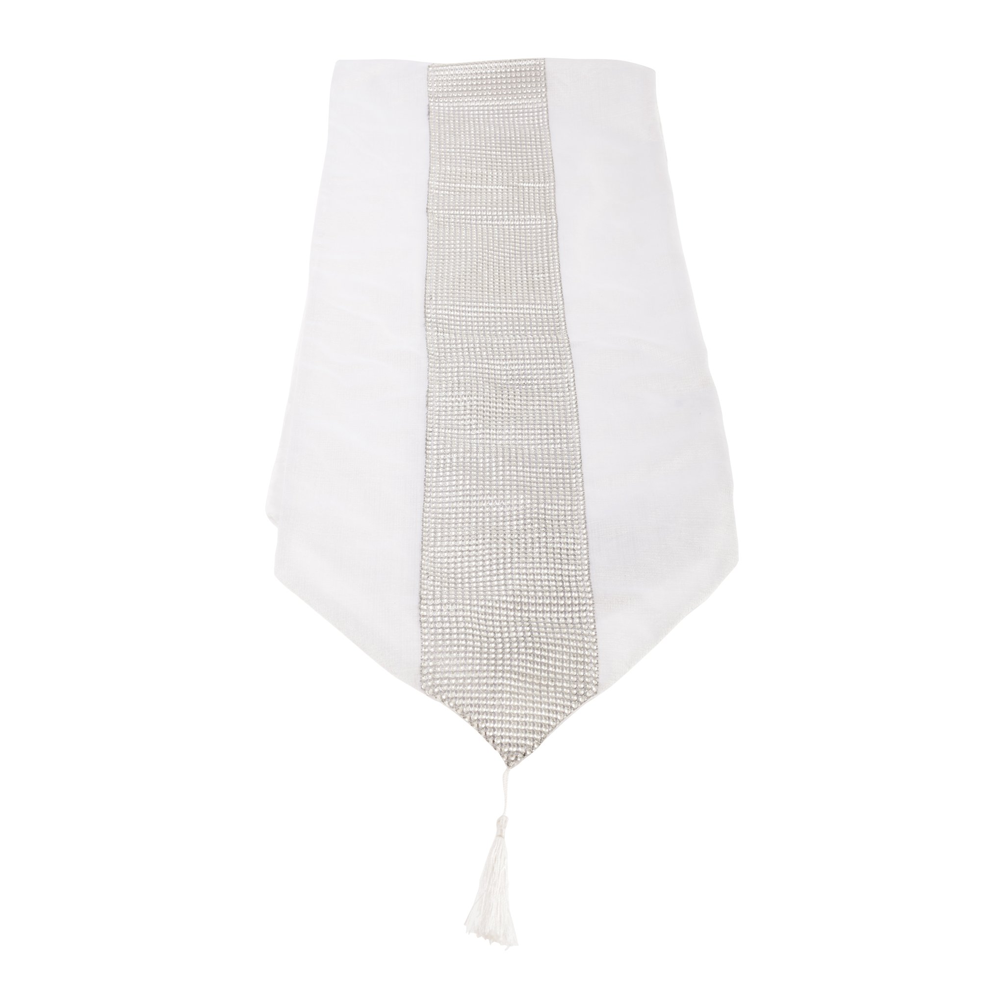 Emma Barclay Tasseled Runner Eclat Tasseled Runner 13 x 72 inches White