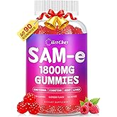 HevChay 1800 MG SAM e Supplement for Brain, Mood, Joint, and Liver, High Absorption SAM-e (S-Adenosyl-L-Methionine) with NAC & L-Tyrosine, SAM e Gummies, Vegan, 90 Gummies
