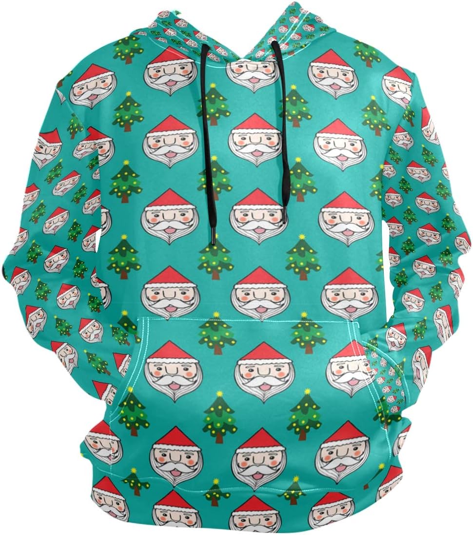 Santa Claus Strange Outfit Lightweight Slim Hooded Pullover Tops Sweatshirt